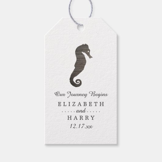 Clay Seahorse Beach Wedding Cadeaulabel (Voorkant)