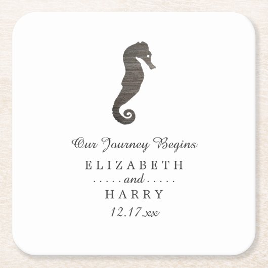 Clay Seahorse Beach Wedding Kartonnen Onderzetters (Voorkant)