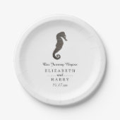 Clay Seahorse Beach Wedding Papieren Bordje (Voorkant)