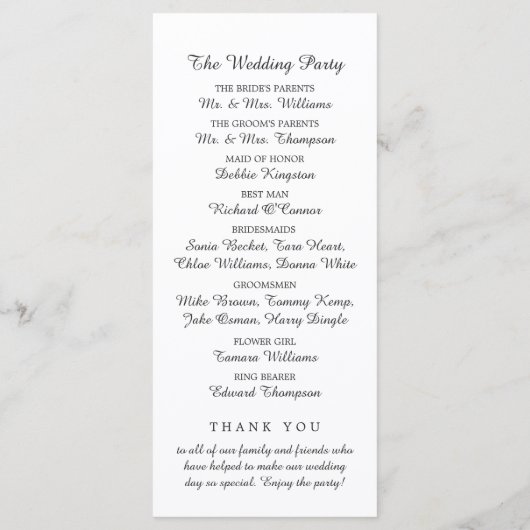 Clay Seahorse Beach Wedding Programmakaart (Achterkant)