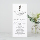 Clay Seahorse Beach Wedding Programmakaart (Staand voorkant)