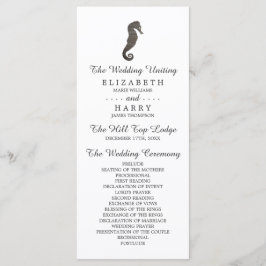 Clay Seahorse Beach Wedding Programmakaart