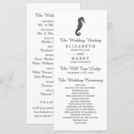 Clay Seahorse Beach Wedding Programmakaart