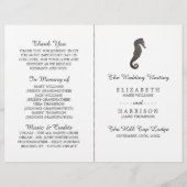 Clay Seahorse Beach Wedding Programme (Voorkant)