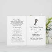 Clay Seahorse Beach Wedding Programme (Staand voorkant)