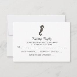Clay Seahorse Beach Wedding RSVP Kaartje