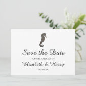 Clay Seahorse Beach Wedding Save The Date (Staand voorkant)