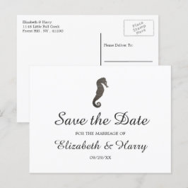 Clay Seahorse Beach Wedding Save the Date Briefkaart
