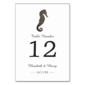 Clay Seahorse Beach Wedingstabel Number Kaart (Voorkant)