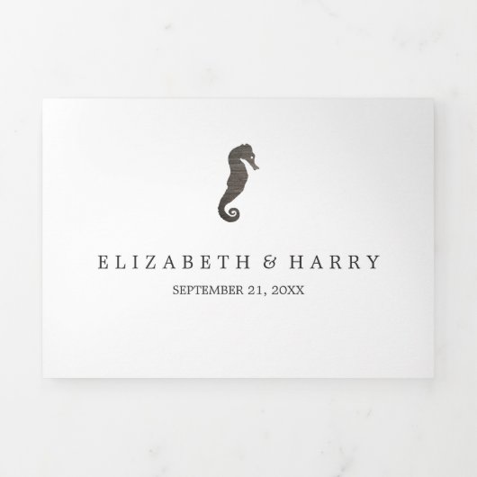 Clay Seahorse Trouwsuite Drieluik Uitnodiging (Cover)