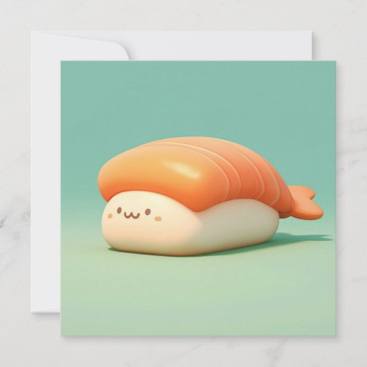 Clay Shrimp Nigiri Sushi Illustration Postcard (Voorkant)