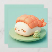 Clay Shrimp Nigiri Sushi with Wasabi Postcard (Voorkant / Achterkant)