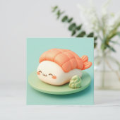 Clay Shrimp Nigiri Sushi with Wasabi Postcard (Staand voorkant)