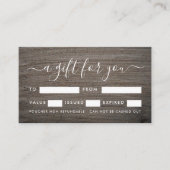 Clay Slab-effect, Cadeaubonnen Visitekaartje (Voorkant)