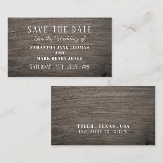 Clay Slab-effect, sparen de Datum Informatiekaartje (Voorkant / Achterkant)