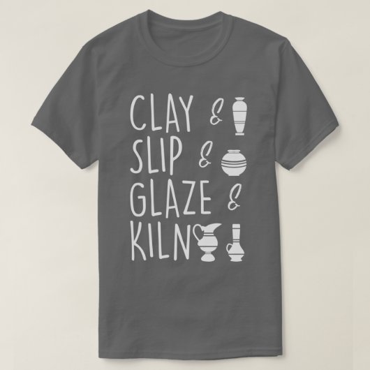 Clay Slip Glaze Kiln Pottery Ceramic T-shirt (Design voorkant)