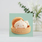 Clay Steamed Dumplings in Bamboo Basket Postcard (Staand voorkant)