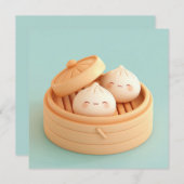 Clay Steamed Dumplings in Bamboo Steamer Postcard (Voorkant / Achterkant)