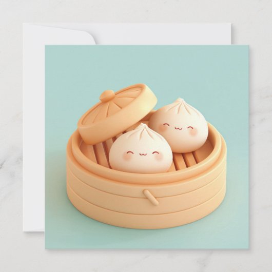 Clay Steamed Dumplings in Bamboo Steamer Postcard (Voorkant)
