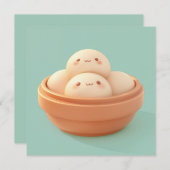 Clay Steamed Dumplings in Orange Bowl Postcard (Voorkant / Achterkant)