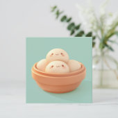 Clay Steamed Dumplings in Orange Bowl Postcard (Staand voorkant)