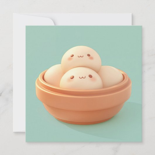 Clay Steamed Dumplings in Orange Bowl Postcard (Voorkant)