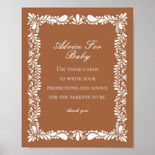 Clay Talavera Tegel Advies voor Baby shower Game Poster