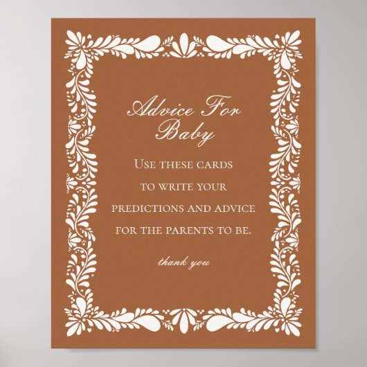 Clay Talavera Tegel Advies voor Baby shower Game Poster (Voorkant)