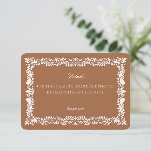 Clay Talavera Tegel Details Kaart Uitnodiging Invo (Staand voorkant)