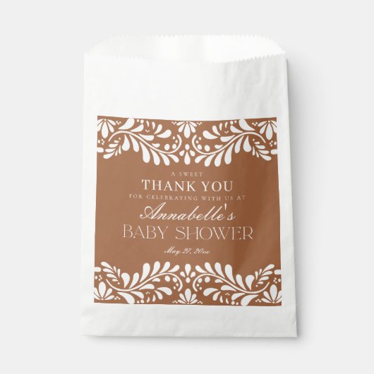 Clay Talavera Tegel Fiesta Baby shower Dessert Bedankzakje (Voorkant)