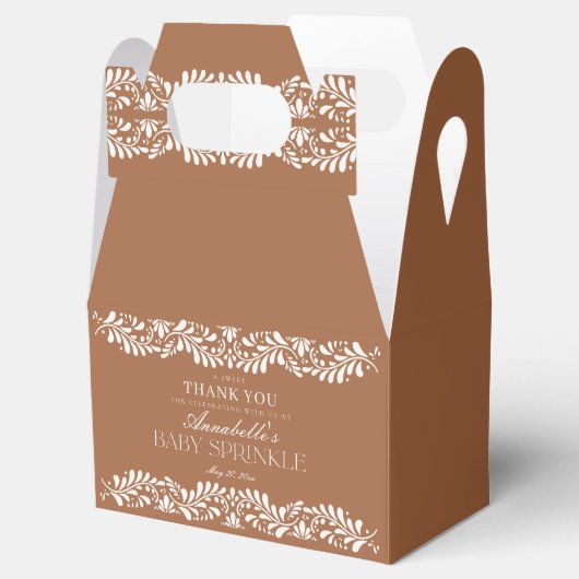 Clay Talavera Tegel Fiesta Baby Sprinkle Dessert Bedankdoosjes (Geopend)