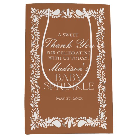 Clay Talavera Tegel Fiesta Baby Sprinkle Favors Medium Cadeauzakje (Voorkant)