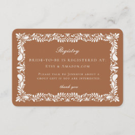 Clay Talavera Tegel Registry Kaart Invitation Inse