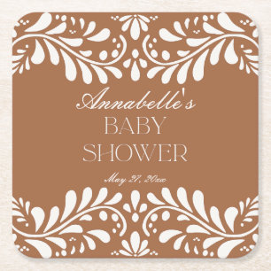 Clay Talavera Tegel Spaans Fiesta Baby shower Kartonnen Onderzetters