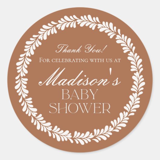 Clay Talavera Tegel Spaans Fiesta Baby shower Ronde Sticker (Voorkant)