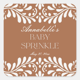 Clay Talavera Tegel Spaans Fiesta Baby Sprinkle Vierkante Sticker