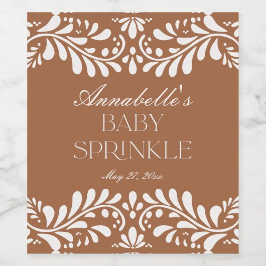 Clay Talavera Tegel Spaans Fiesta Baby Sprinkle Wijn Etiket (Enkel label)