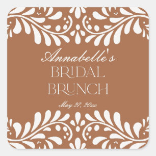 Clay Talavera Tegel Spaans Fiesta Bruidsbrunch Vierkante Sticker