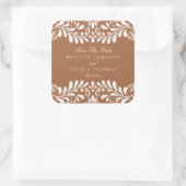 Clay Talavera Tegel Spaans Fiesta bruiloft envelop Vierkante Sticker (Tas)