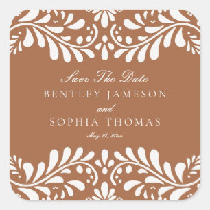 Clay Talavera Tegel Spaans Fiesta bruiloft envelop Vierkante Sticker