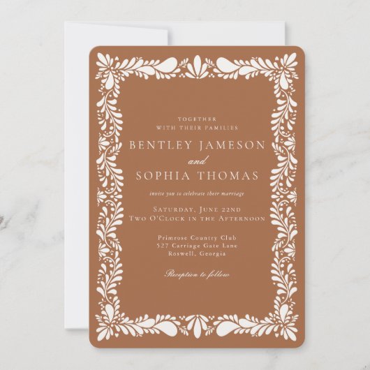 Clay Talavera Tegel Spaans Fiesta bruiloft Kaart (Voorkant)