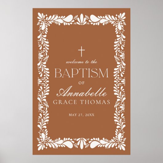 Clay Talavera Tegel Spaans Fiesta Doopsel Welkom Poster (Voorkant)