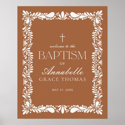 Clay Talavera Tegel Spaans Fiesta Doopsel Welkom Poster (Voorkant)