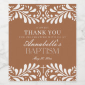 Clay Talavera Tegel Spaans Fiesta Doopsel Wijn Etiket (Enkel label)