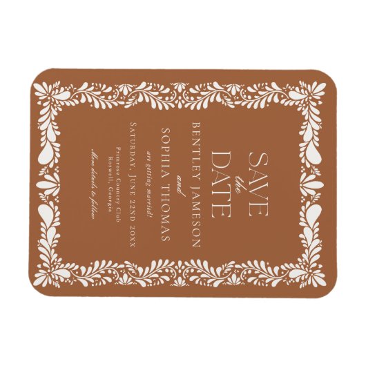 Clay Talavera Tegel Spaans Fiesta Save the Date Magneet (Horizontaal)