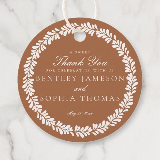 Clay Talavera Tegel Spaans Fiesta Trouwcirkel Bedankjes Labels (Achterkant)