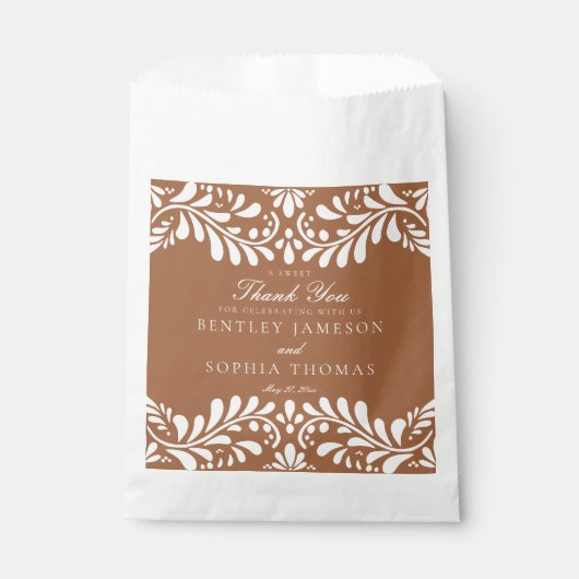 Clay Talavera Tegel Spaans Fiesta Trouwdessert Bedankzakje (Voorkant)