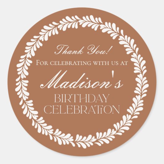 Clay Talavera Tegel Spaans Fiesta Verjaardagsgunst Ronde Sticker (Voorkant)