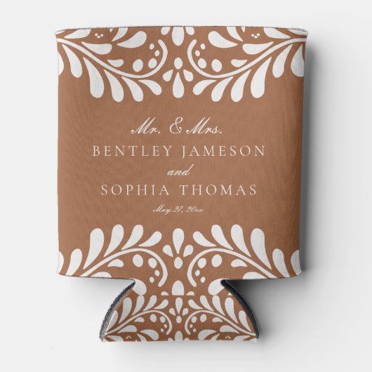 Clay Talavera Tegel Spaans Fiesta Wedding Favors Blikjeskoeler (Voorkant)