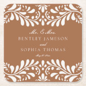 Clay Talavera Tegel Spaanse stijl Fiesta bruiloft Kartonnen Onderzetters (Voorkant)